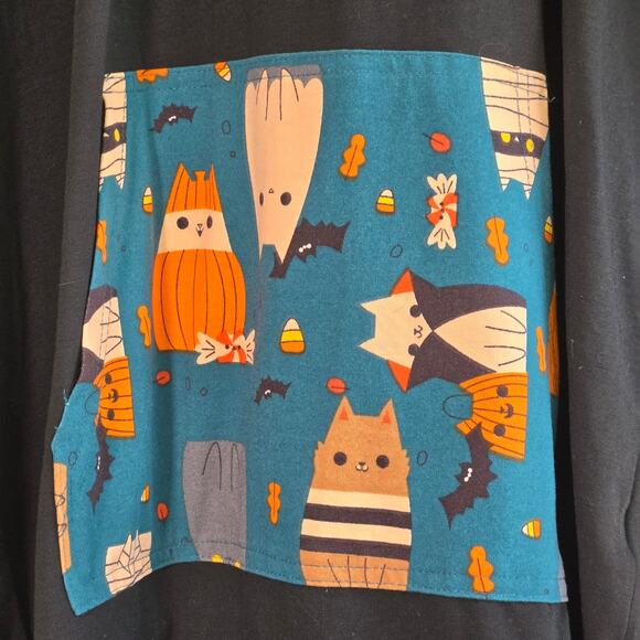 Lula Roe Halloween Cats Hooded Shirt. Size XL. - Picture 2 of 9
